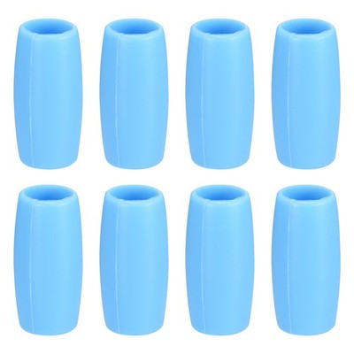 uxcell 8pcs Silicone Straw Tips, Metal Covers, One Size, Light Blue 