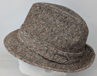 Vintage Cavanagh Hats New York Men's Tweed Wool Fedora Walking Men's Size 7 1/8