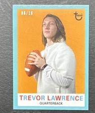 Trevor Lawrence 2021 Topps X 1959 Football Design RC  #5 TEAL #'d 06/16
