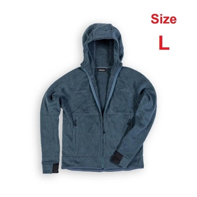 Beringia Men's Wool Air Full Zip Hoody - Blue Gray, Size Large