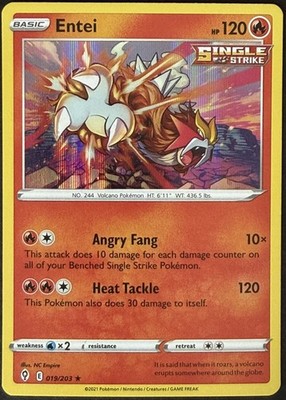 Entei Holo Rare SWSH07: Evolving Skies 019/203 NM