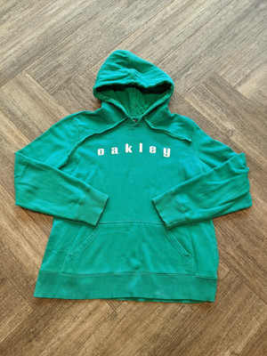 Oakley Green Hoodie Damen Medium Logo Spellout Fleece Streetwear Freizeit