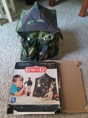 Basic Comfort Camp-N-Go Tent Camoflage 1997 GI Joe 12'' w/ box & cardboard insert
