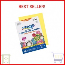Prang Formerly SunWorks Construction Paper, Yellow, 9" x 12", 50 Sheets