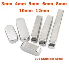 3mm - 12mm A2 Stainless Parallel Keys Round Ends Drive Shaft Type A Feather Key