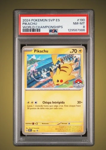 2024 POKEMON SVP EN-SV BLACK STAR WORLD CHAMPIONSHIPS #190 PIKACHU PSA 8 spanish