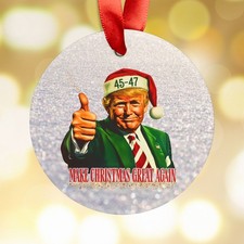Make Christmas Great Again Acrylic Trump Ornament  MAGA Christmas