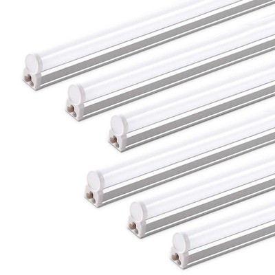 Barrina (6 Pack LED T5 Integrated Single 4 Feet, 6500k Super Birght Light 
