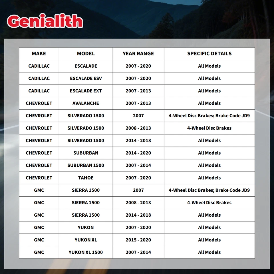 2X Rear Disc Left & Right Brake Calipers for Chevrolet Silverado 1500 2007-2018 - Изображение 2 из 4