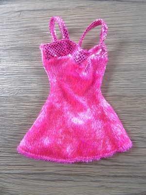 Vintage Mode für Sweetheart Barbie Doll Velour-Kleid pink wie abgebildet (21239)
