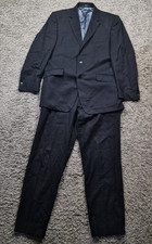 Balmain Homme Suit Mens Medium 42" Black Pinstripe Wool 2 Piece