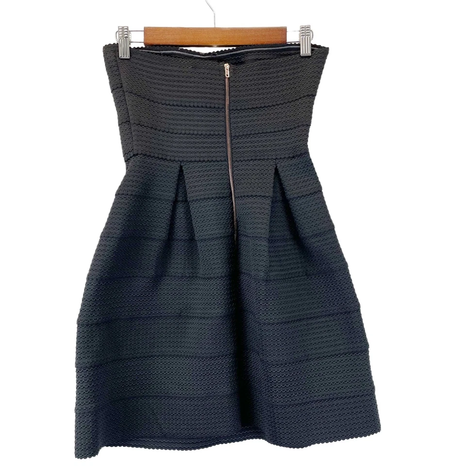 Love & Let Love Womens S Mini Dress Bandage Bodycon Pleated Strapless LBD  - Image 2 of 4