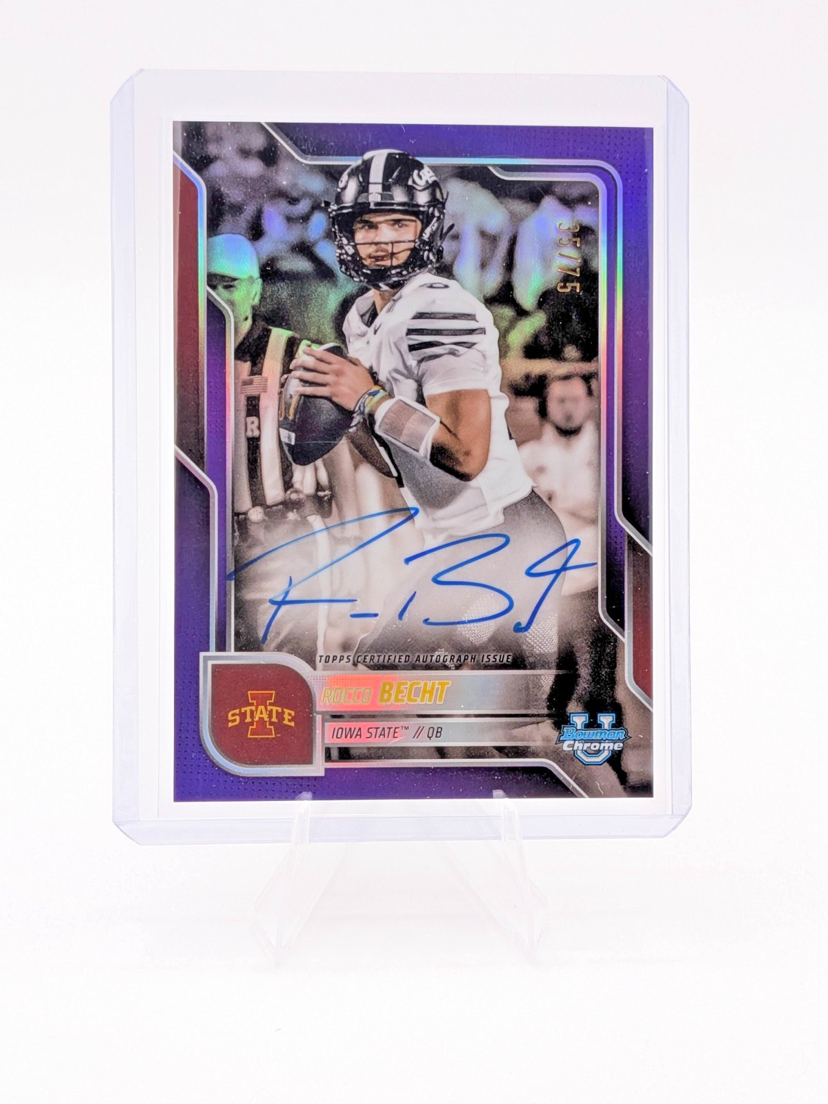 2025 Bowman U Chrome Rocco Becht Purple Refractor On Card Auto /75 #BCA-RB