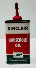 Vintage SINCLAIR Household Oil HANDY OILER Tin Can Gas Advertising collectible