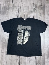 Misfits Men  s Black T-Shirt Size Large Short Sleeve Graphic Tee Cotton