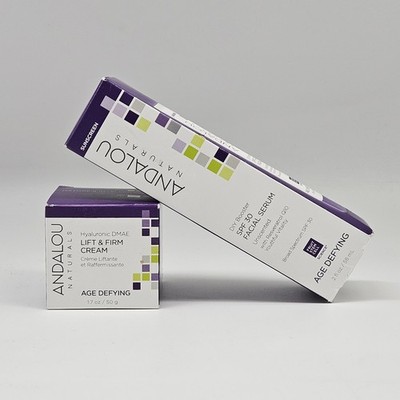 2 PC SET ANDALOU Age Defying Lift & Firm Cream + DIY Booster SPF 30 Facial Serum