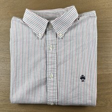 Brooks Brothers Oxford Cotton OCBD Button Shirt Men  s Large L University Stripe