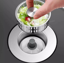 Press-type stainless steel kitchen sink filter net