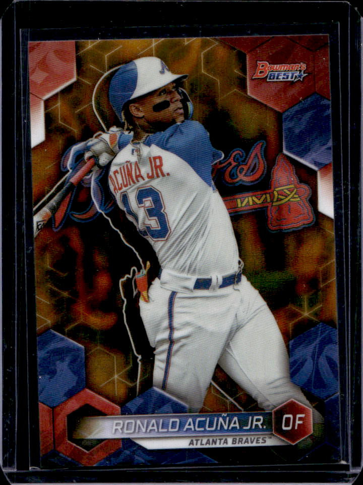 2023 Bowman's Best Ronald Acuna Jr. Gold Lava Refractor #/75