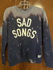 Vintage Sweatshirt Sad Songs Stay Home Club Jerico Classics Medium Blue