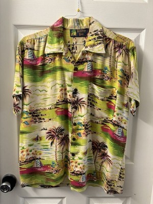 DUANE PETERS PUNK ROCK SKATE VINTAGE HAWAIIAN 1976 BUTTONDOWN MENS SZ M