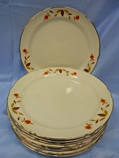 Set of 9 - Vintage Hall Jewel Tea Autumn Leaf Mary Dunbar 10" Dinner Plates