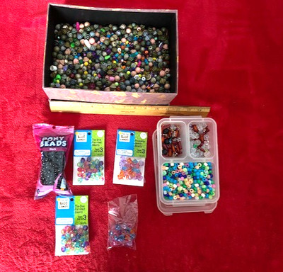 LARGE LOT OF ASSORTED BEADS FOR CRAFTING