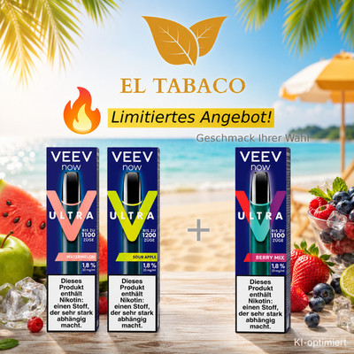 VEEV NOW Ultra Vape Einweg 20 mg/ml E-Zigarette 2+1 gratis E Shisha