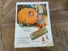 Original Wrigley’s Chewing Gum Ad Magazine Halloween Pumpkin Anthropomorphic
