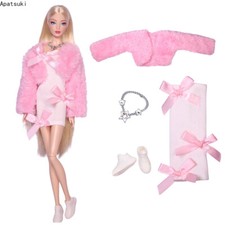 Pink Fur Fashion Doll Clothes Set for 11.5" Doll Outfits 1/6 Dolls Accessories