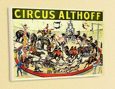 CIRCUS PLAKAT 1912 ZIRKUS ALTHOFF DRESSUR PFERDE KAMELE 141 auf Platte gezogen