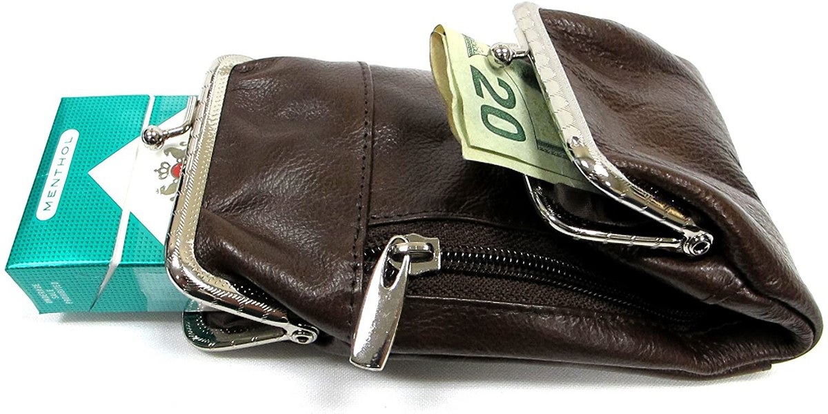 cigarette case with zipper compartment Genuine Leather Around Holder and Lighter Pouch for Men & Women 100's Black this cigarette bag is high Rolling Tobacco Pouch Bag Cigarette