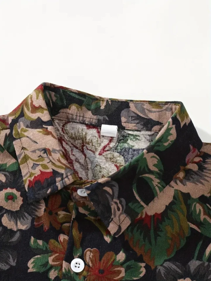 Men Clothing Fashion Outfit for Men Blouse Short Sleeve t-shirt Unique Style - Image 3 of 4