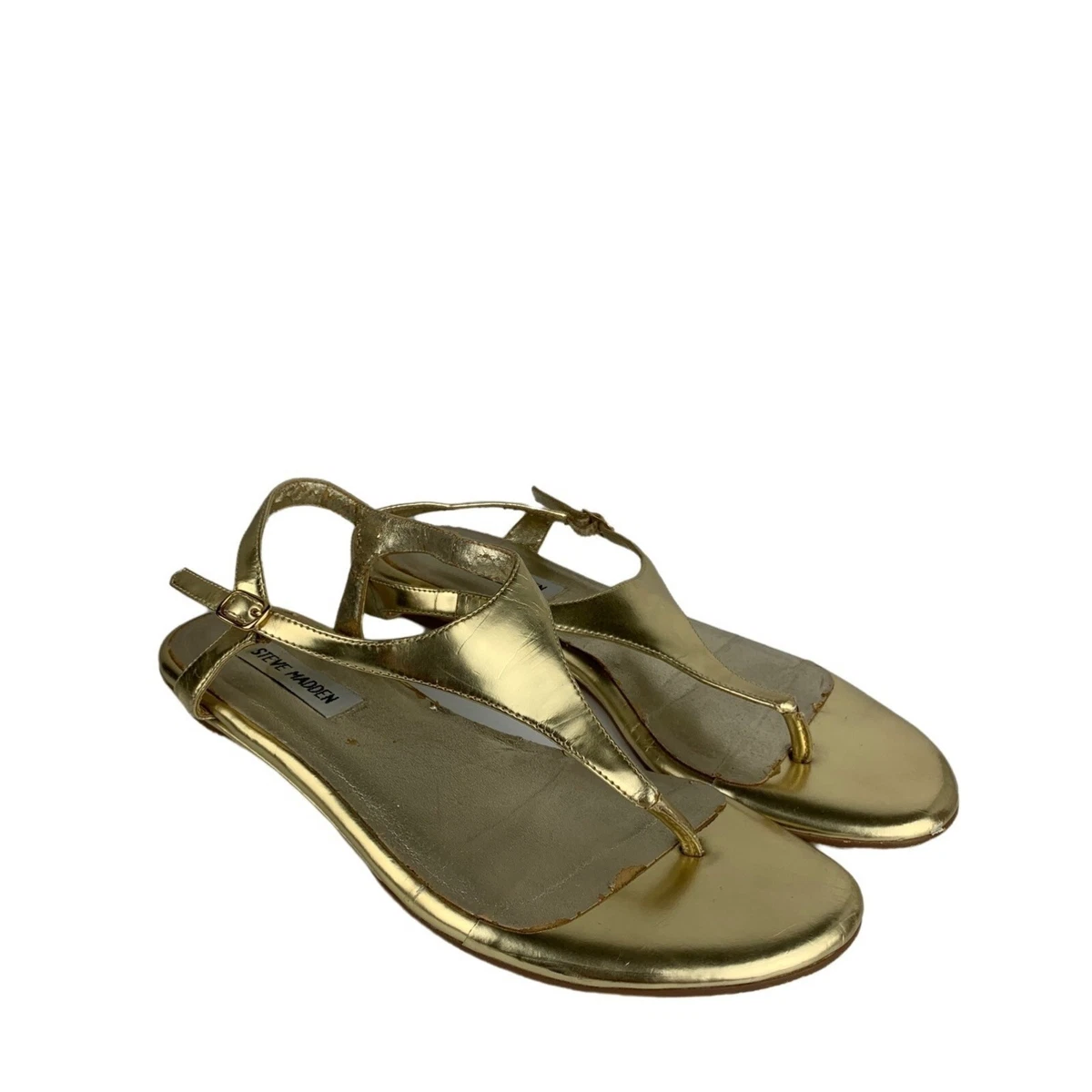 Steve madden gold flat sandals sale