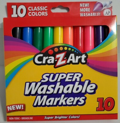 Cra-Z-Art Classic Super Washable Markers 10 in Pack More Washable