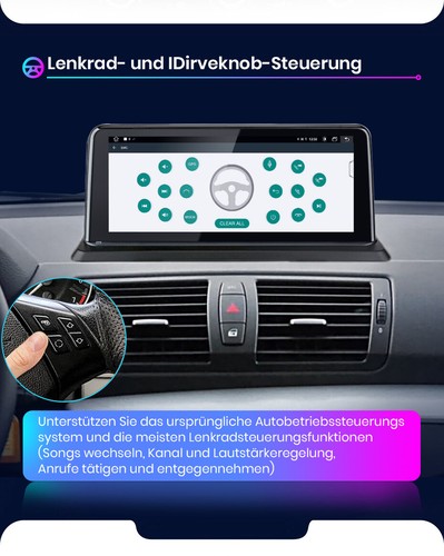 Für BMW 1er E81 E82 E87 E88 2006-12 10.25"Linux Carplay Autoradio Idrive GPS AUX - Afbeelding 8 van 12