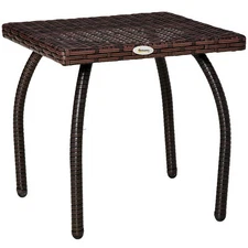 Patio Rattan Coffee Table Outdoor All Weather Small Side Table Garden Furniture