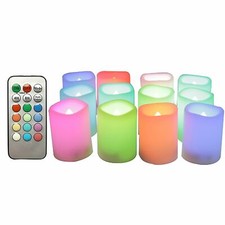 Candle Choice12 pc. Multi-Color Flameless LED Votive Candles with Remote  Timer