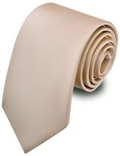 Branduce 3.15"  8cm  Men's Solid Color Formal Woven Necktie  Gift Box Champagne