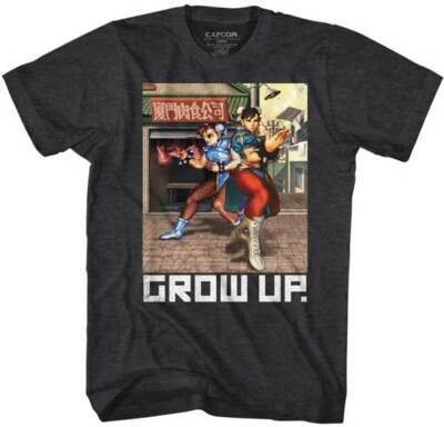 マーヴル・スーパーヒーローズ Tシャツ Lサイズ CAPCOM ビンテージ Street Fighter Capcom Video Game Chun Li Grow Up Men's T