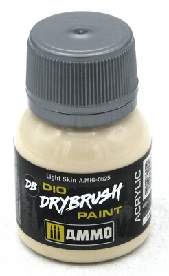 Ammo AMIG-0625 Light Skin [40ml] (Dio Drybrush Paint) Acrylic Color by Mig Flesh