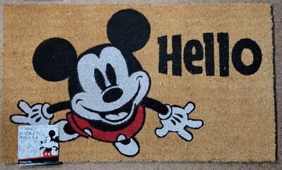 Mickey Mouse Disney Outdoor Floor Mat Hello Doormat 20 in X 34 in plus Free Gift