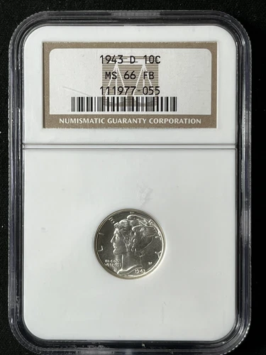 1943-D 10C FB Mercury Dime NGC MS66FB   11197-055
