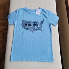 New! Crewcuts sz 4-5 Blue Boys U.S. Map Tee S...