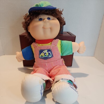 Vintage First Edition 1990 Cabbage Patch Kids Overalls Boy Blue Eyes HTF 