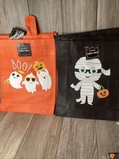 8 Pack Halloween Theme Bags for Trick or Treat Party Reusable Fabric Candy Bags