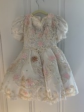 Vintage Girls Dress Size 12-18M Gown Beaded Layered Princess Pageant Party