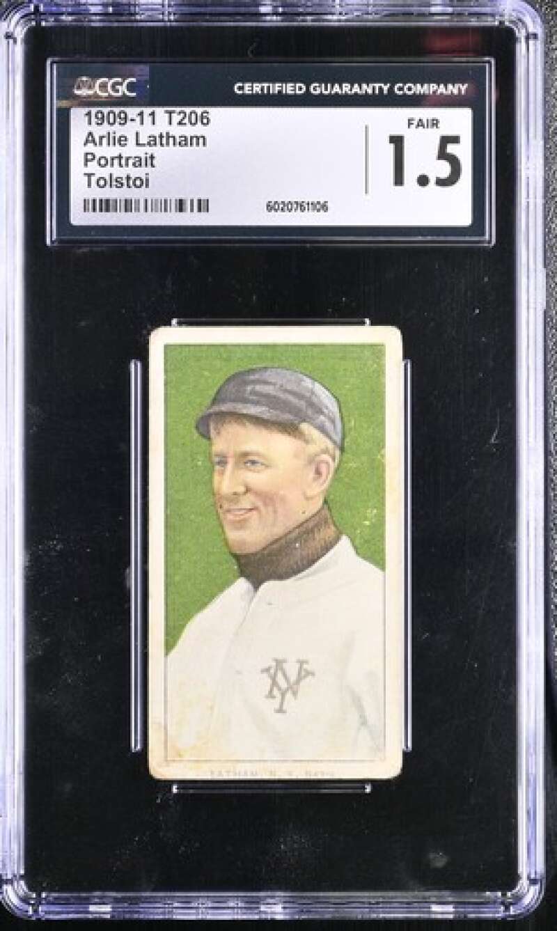 1909-11 T206 #275 ARLIE LATHAM CGC 1.5 FAIR PORTRAIT 3323