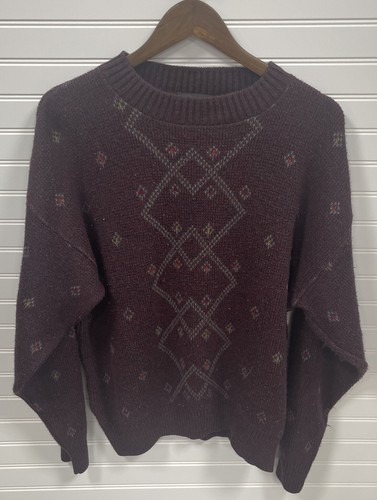 Saint James, Reed St James Mens L Diamond Geometric Sweater Made in USA