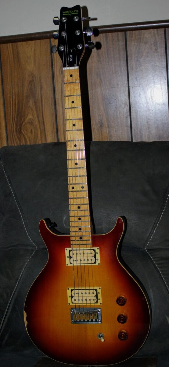 ☆大改造して新機能満載　Washburn SSH ST Very RAre 2pc CENTER SEAM! 1982 Washburn SB-8-Pro Setup-All Orig